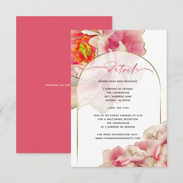 Carte Détails du Rose de corail exotique (Devant / Derrière)