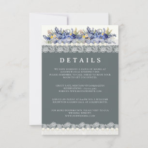 Carte Détails Mariage Floral Dentelle Et Perles