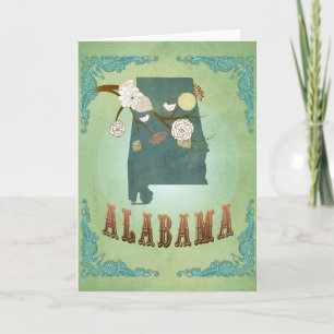 Carte d'état de l'Alabama - vert