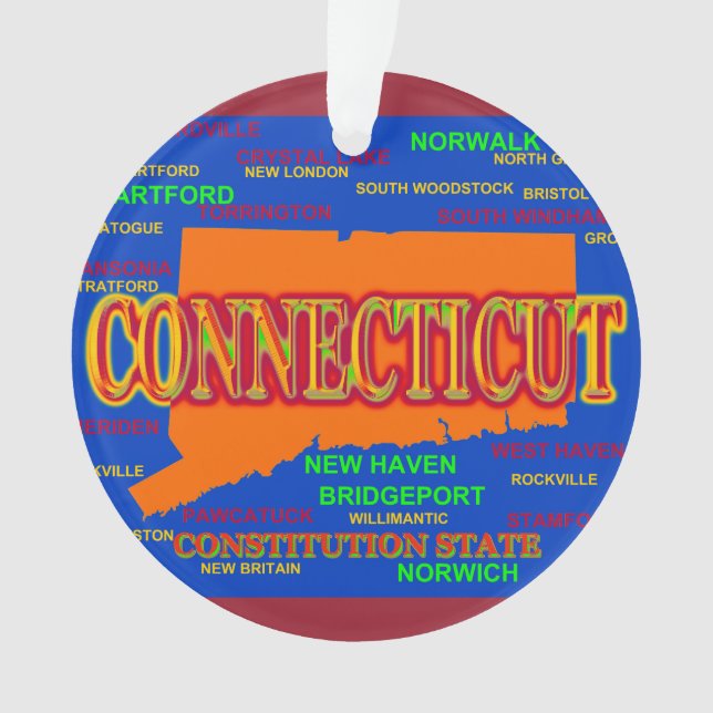 Carte d'état du Connecticut, New Haven, Hartford (devant)