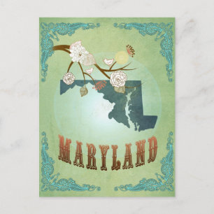 Carte d'état du Maryland - Vert