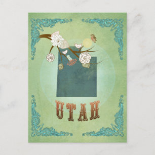 Carte d'état moderne Vintage de l'Utah - Sage Gree