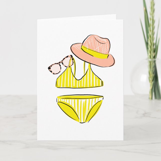 Carte Détendez-vous au soleil - maillot de bain jaune (Devant)
