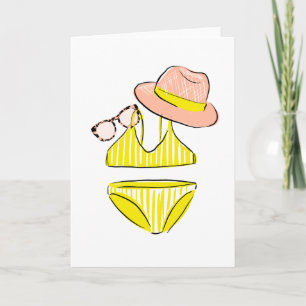 Carte Détendez-vous au soleil - maillot de bain jaune