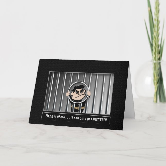 CARTE DÉTENU - PRISON - DERRIÈRE LES BARS - ENCOURAGEMEN (Devant)