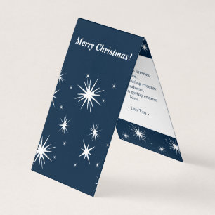 Carte d'étoiles de Noël blanc-bleu du planificateu