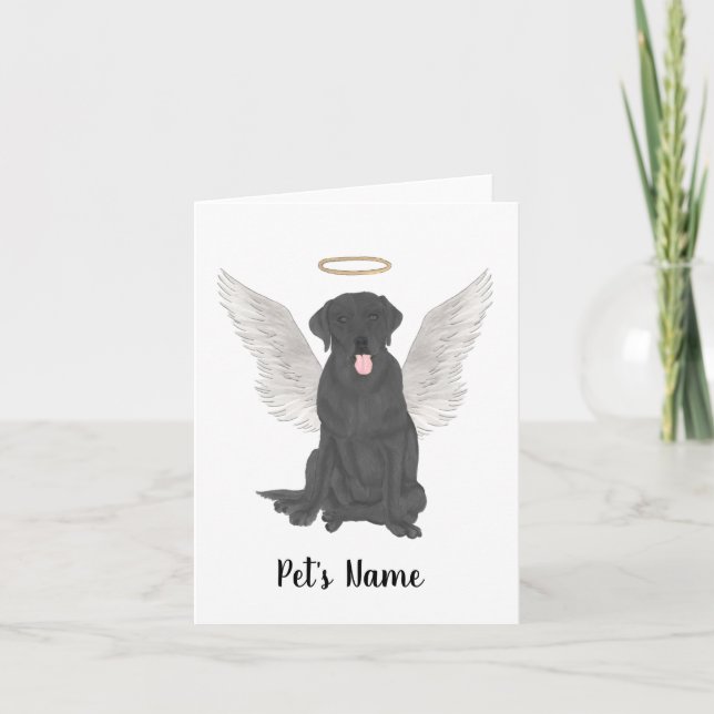 Carte Deuil de Labrador Noir Personnalisé (Devant)