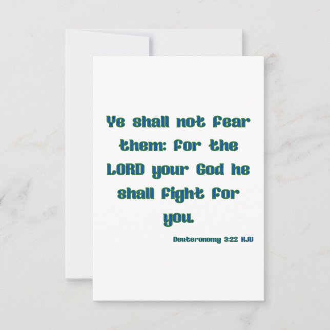 Carte Deutéronome 3:22 KJV Bible Verse Flat Salutation (Devant)