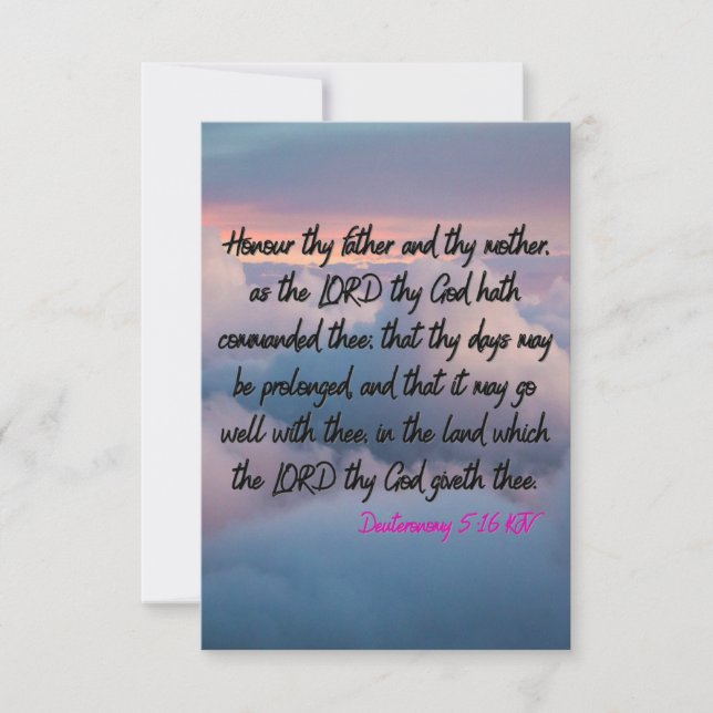 Carte Deutéronome 5:16 KJV Bible Verse Pic Flat Salutati (Devant)