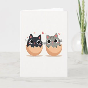 Carte Deux Chatons Bonne Année