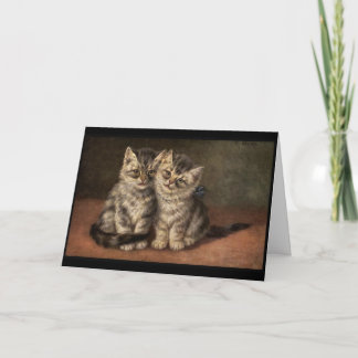 Carte Deux chatons. Garçon, fille. Amour, anniversaire