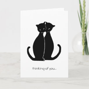 Carte deux chats noirs