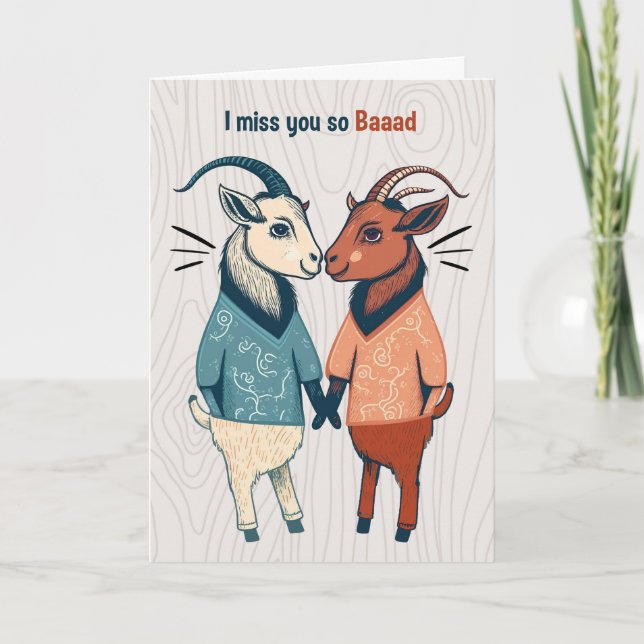 Carte Deux chèvres masculines en Chemises mignonnes LGBT (Devant)