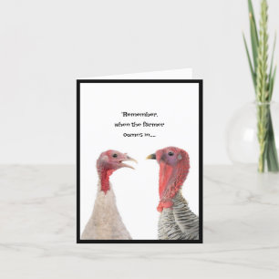 Carte Deux clés humoristiques pensant Thanksgiving
