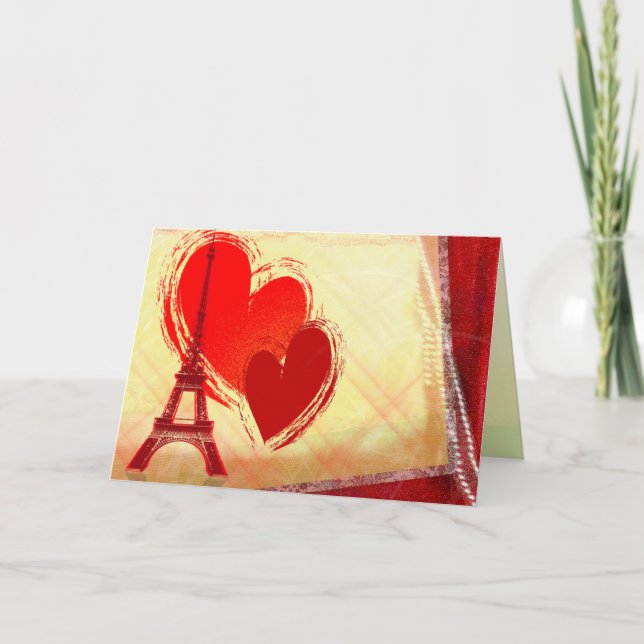 Carte Deux coeurs à Paris (Devant)