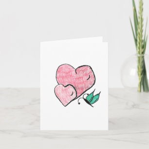 Carte Deux coeurs et un papillon