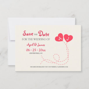 Carte Deux coeurs sauvent la date de l'annonce