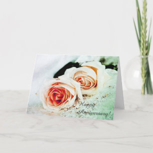 Carte Deux coraux tendres roses - heureux anniversaire