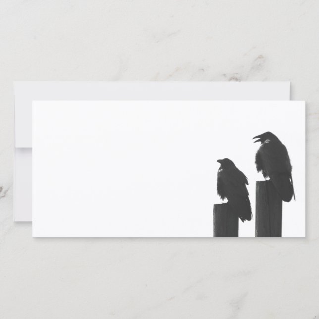 Carte Deux corneilles sur les poteaux (Devant)