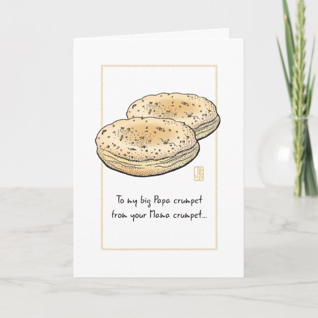 Carte Deux crumpettes "À mon grand Papa" (Devant)