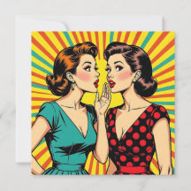 Deux Femmes Gossier Dire Secrets Pop Art