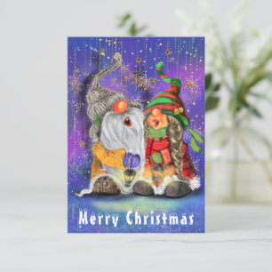 Carte Deux Gnomes Enchaînés chantant Bonne Chanson De No