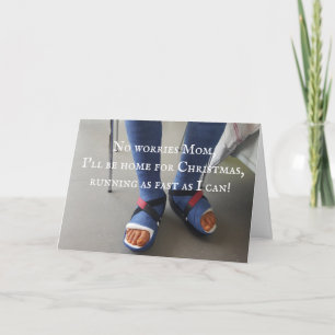 Carte Deux Jambes cassées Plaster Cast Photo Texte perso