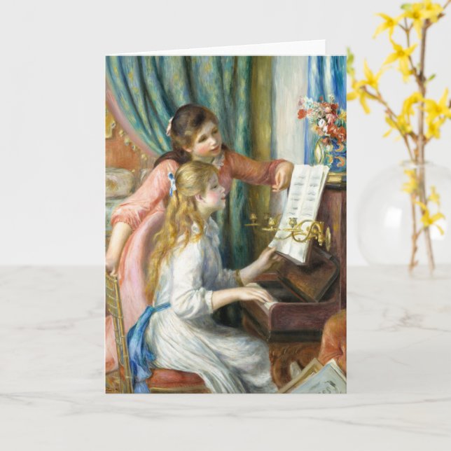 Carte Deux jeunes filles au piano par Auguste Renoir Art (Fleur jaune)