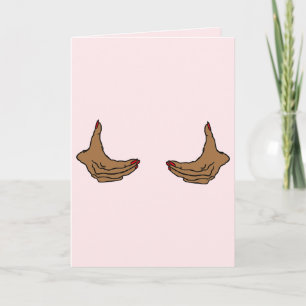 Carte Deux mains de femme noire de dessin animé tenant l