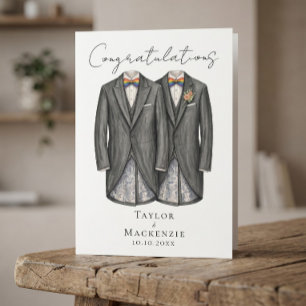 Carte Deux mariés Félicitations pour votre jour de maria