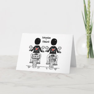 Carte Deux mariés moto mariage de motards