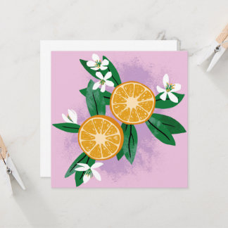 Carte Deux moitiés de mandarines. Carte.