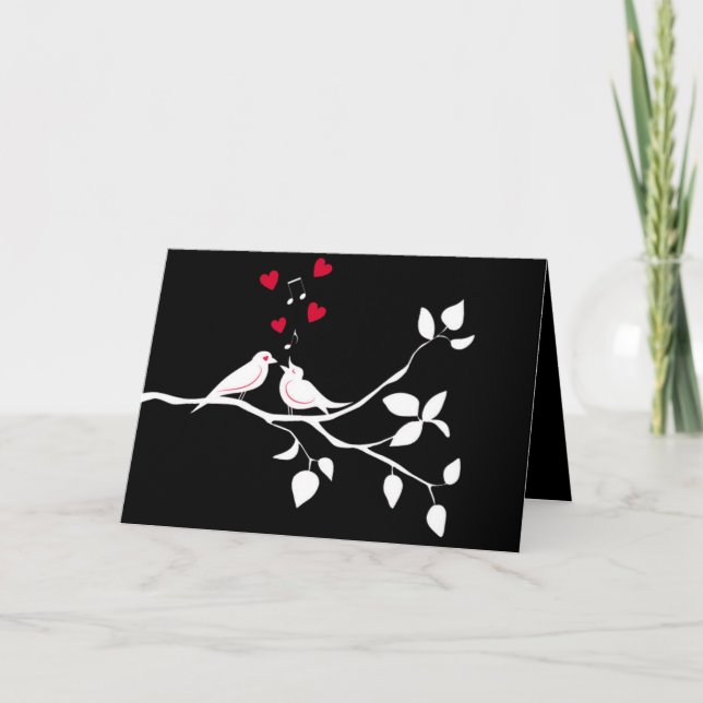 Carte deux oiseaux amoureux (Devant)