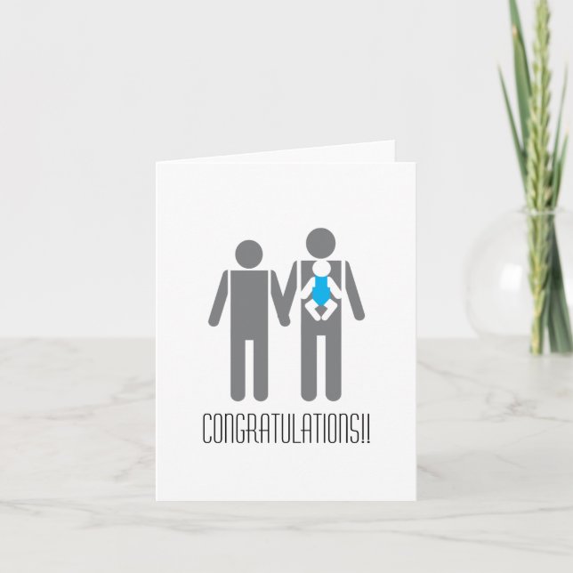 Carte Deux papas et un fils - félicitations ! ! (Devant)