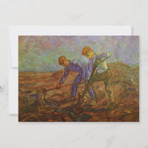 Carte Deux paysans creuser par Vincent van Gogh