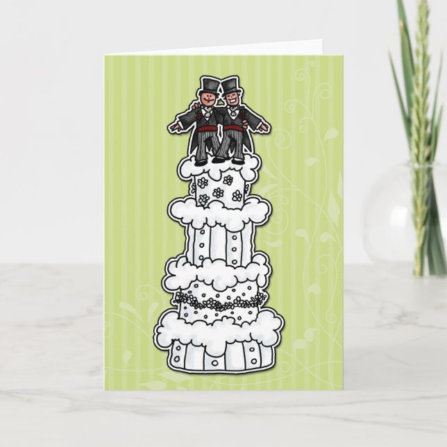 Carte Deux pièces sur le gâteau Mariage (Devant)