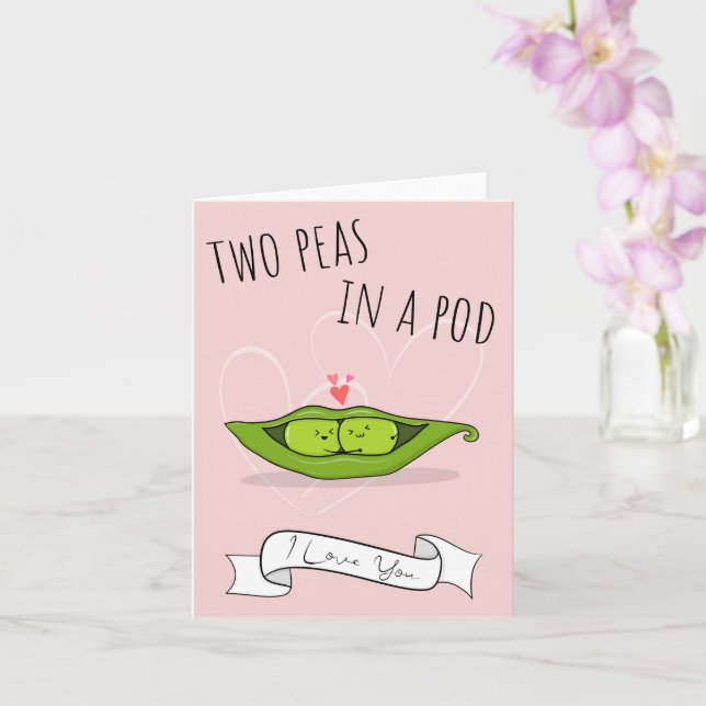 Carte Deux Pois Dans Une Pod Cuite Pun De Nourriture (Orchidée)