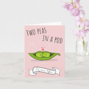 Carte Deux Pois Dans Une Pod Cuite Pun De Nourriture