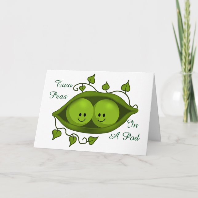 Carte Deux Pois Mets Dans Un Pois Personnalisable (Devant)