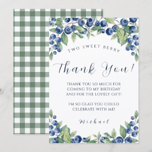 Carte Deux remerciements pour le 2e anniversaire de Blue