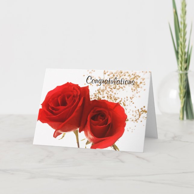 Carte Deux roses rouges (Devant)