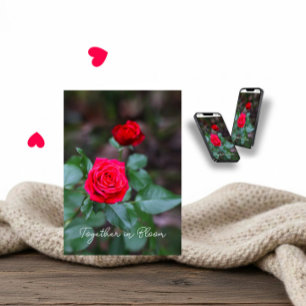 Carte Deux roses rouges pour la Saint-Valentin