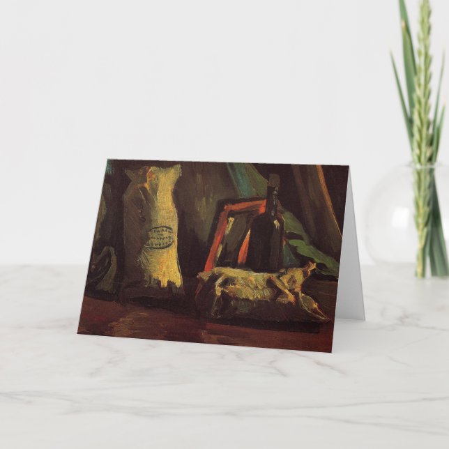 Carte Deux sacs et une bouteille par Vincent van Gogh (Devant)