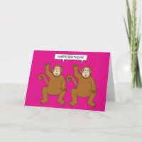 Deux singes effrontés, joyeux anniversaire des