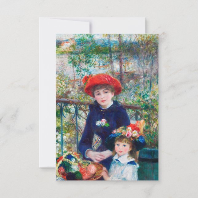 Carte Deux Soeurs - Renoir Impressionniste Peinture 1881 (Devant)
