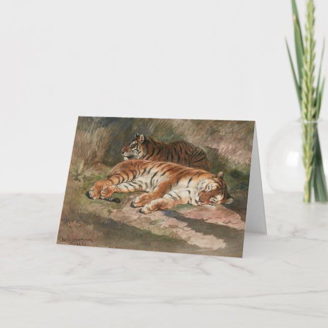 Carte Deux tigres en arrière | Rosa Bonheur (Devant)