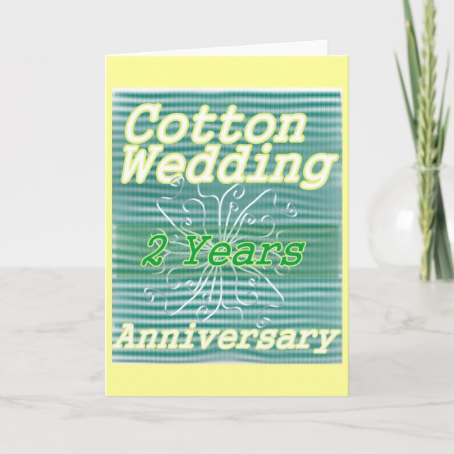 Carte Deuxième anniversaire de mariage ~ coton (Devant)
