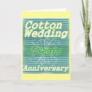 Carte Deuxième anniversaire de mariage ~ coton