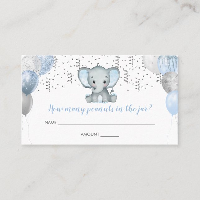 Carte d'évaluation du Baby shower des ballons élép (Devant)