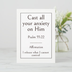 Carte Déversez toute votre anxiété sur Lui, Psaume 55:22